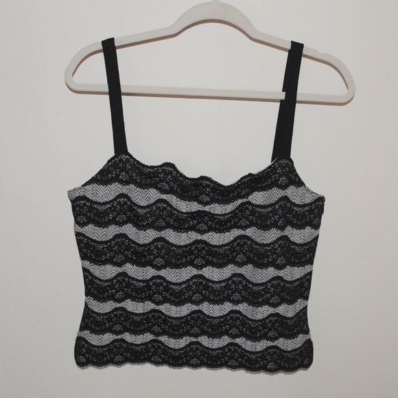 St. John Tops - St. John Black & White Lace-like Tank Top